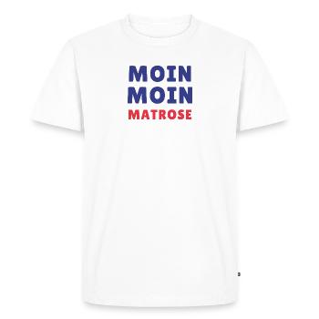 Moin Moin Sailor Typo Design - Men's Premium Organic T-Shirt - white - Front - Nico (187cm)