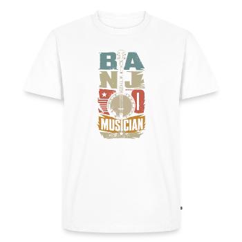 Vintage Banjo Banjo Player Banjo Country Music, - Men's Premium Organic T-Shirt - white - Front - Nico (187cm)