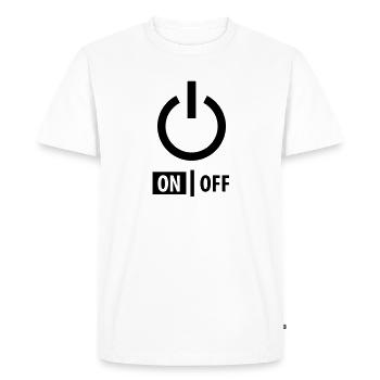 power_on__f1 - Men's Premium Organic T-Shirt - white - Front - Nico (187cm)