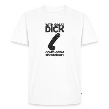 Avec une grande grosse comes grande responsibility - T-shirt Premium bio Homme - blanc - Devant - Nico (187cm)