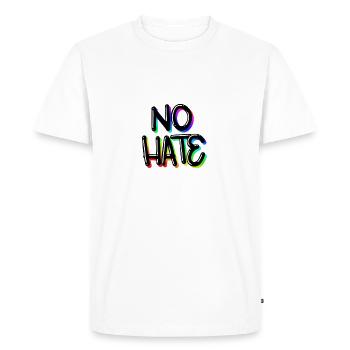 No Hate - Men's Premium Organic T-Shirt - white - Front - Nico (187cm)