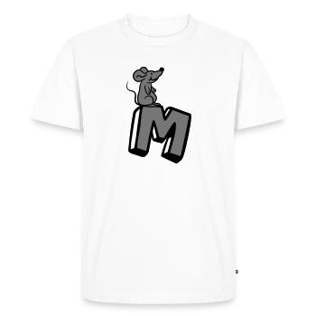 Souris Rat Petite souris Mignonne Lettre M M Lettr - T-shirt Premium bio Homme - blanc - Devant - Nico (187cm)