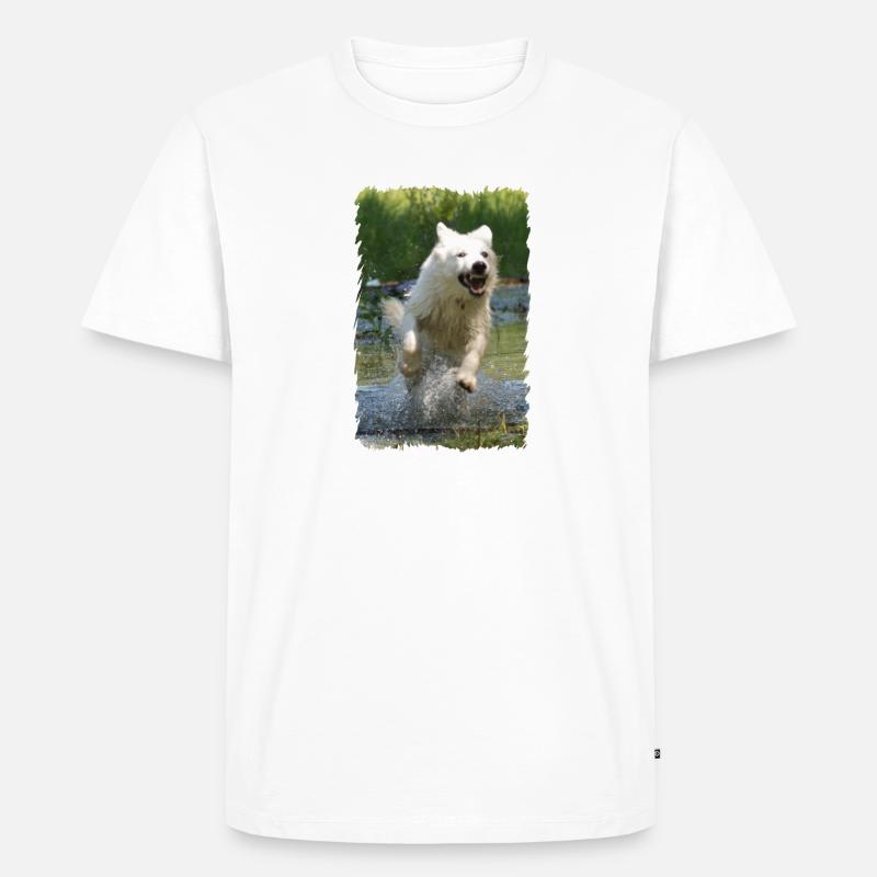 weißer Schäferhund - Männer Premium Bio T-Shirt - Weiß