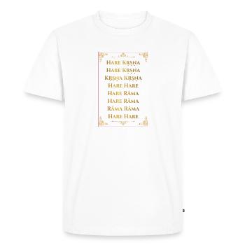 Affiche Maha mantra avec lettrage or - T-shirt Premium bio Homme - blanc - Devant - Nico (187cm)
