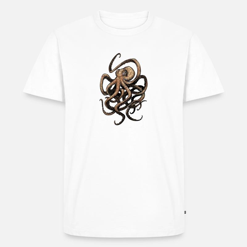 Octopus - Männer Premium Bio T-Shirt - Weiß