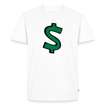 Dollars, $ - T-shirt Premium bio Homme - blanc - Devant - Nico (187cm)