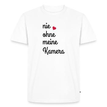 Never without my camera - Men's Premium Organic T-Shirt - white - Front - Nico (187cm)