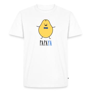 Papa dans le rôle de Papaya - T-shirt Premium bio Homme - blanc - Devant - Nico (187cm)