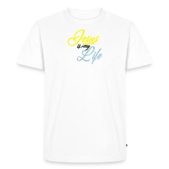 Jesus is my life - T-shirt Premium bio Homme - blanc - Devant - Nico (187cm)