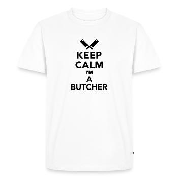Keep calm I'm a Butcher - T-shirt Premium bio Homme - blanc - Devant - Nico (187cm)