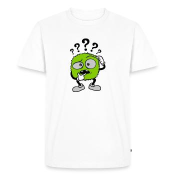 Point d’interrogation visage sceptique comique - T-shirt Premium bio Homme - blanc - Devant - Nico (187cm)