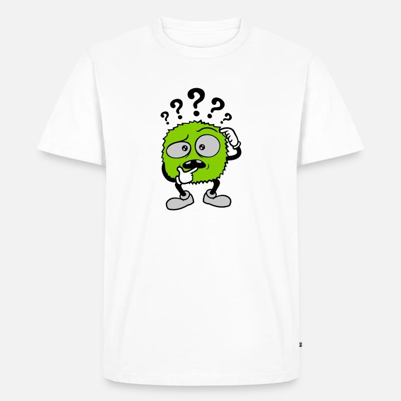 Fragezeichen skeptisches Gesicht Comic - Männer Premium Bio T-Shirt - Weiß