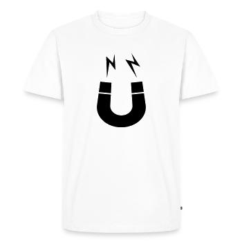 Symbole Aimant Logo clignote - T-shirt Premium bio Homme - blanc - Devant - Nico (187cm)