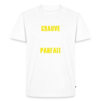 comptable chauve - comptable parfait - T-shirt Premium bio Homme - blanc - Devant - Nico (187cm)
