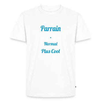 J'ai un parrain tatoué plus cool - T-shirt Premium bio Homme - blanc - Devant - Nico (187cm)