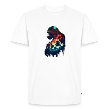 THE WILDLIFE KINGS - The Ape King 1 (Shape) - Men's Premium Organic T-Shirt - white - Front - Nico (187cm)