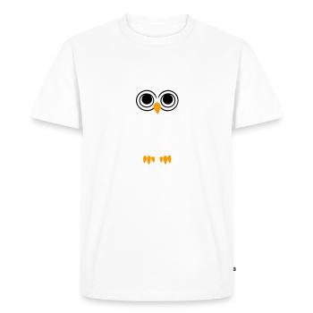 Vue hibou - T-shirt Premium bio Homme - blanc - Devant - Nico (187cm)