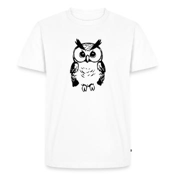 Hibou mignon - T-shirt Premium bio Homme - blanc - Devant - Nico (187cm)