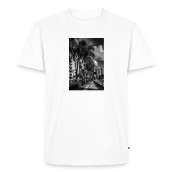 Miami Skyline Beach Palm Trees Gift Vintage Miami - Men's Premium Organic T-Shirt - white - Front - Nico (187cm)