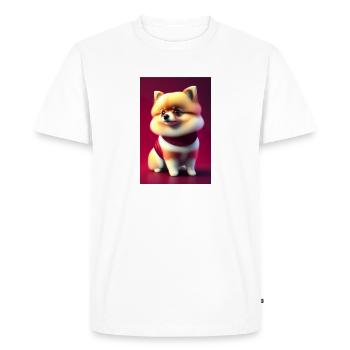 "Cute Pomeranian" - T-shirt Premium bio Homme - blanc - Devant - Nico (187cm)