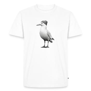 Bonnet Seagull de la mer du Nord Bonnet - T-shirt Premium bio Homme - blanc - Devant - Nico (187cm)