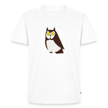 Hibou de dessin animé - T-shirt Premium bio Homme - blanc - Devant - Nico (187cm)