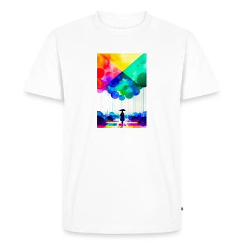pluie arc-en-ciel - T-shirt Premium bio Homme - blanc - Devant - Nico (187cm)
