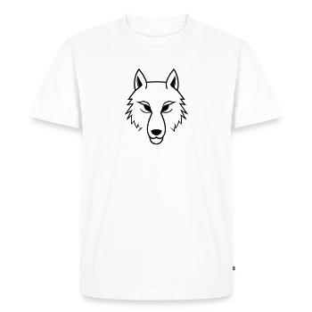 Wolf - Men's Premium Organic T-Shirt - white - Front - Nico (187cm)