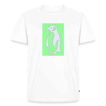 Penguin Simple Minimalistic Style Cool - Men's Premium Organic T-Shirt - white - Front - Nico (187cm)