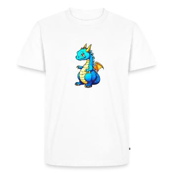 Dragon mignon - T-shirt Premium bio Homme - blanc - Devant - Nico (187cm)