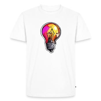 Bulb / Bulb / Brightness / Light - Men's Premium Organic T-Shirt - white - Front - Nico (187cm)