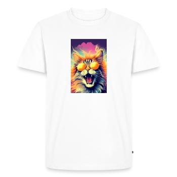 Chat fou - T-shirt Premium bio Homme - blanc - Devant - Nico (187cm)