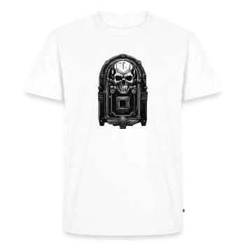 Door Knocker / Skull / Bell / Antique / Old - Men's Premium Organic T-Shirt - white - Front - Nico (187cm)