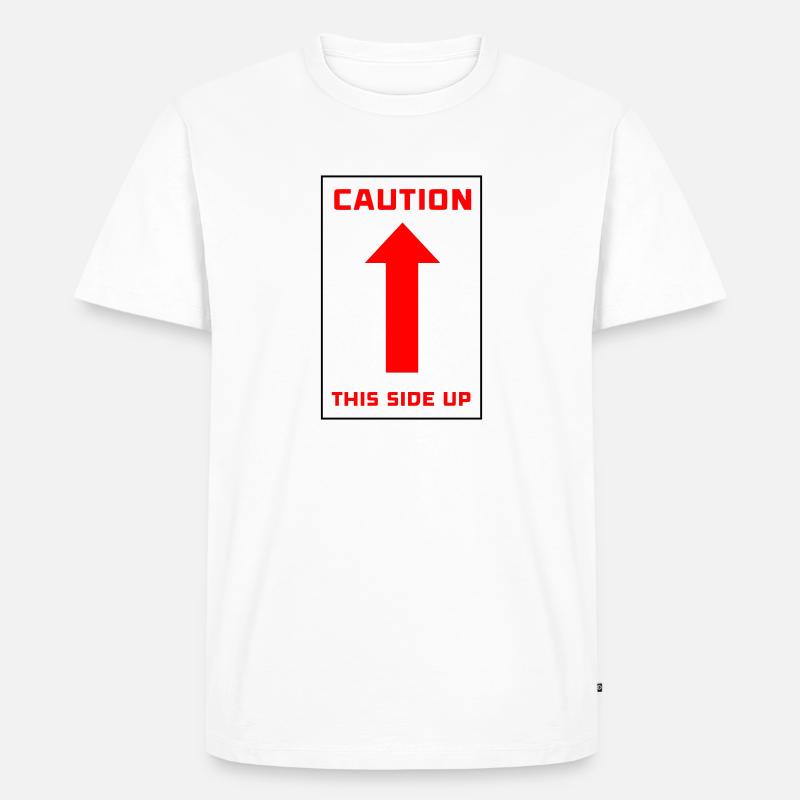 This Side Up - Männer Premium Bio T-Shirt - Weiß