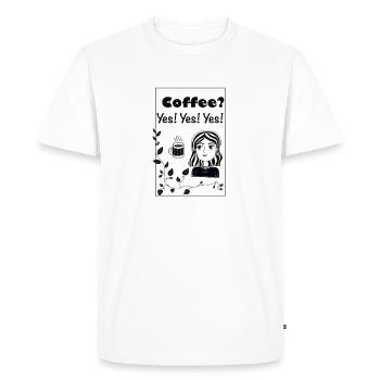 Coffee please - Men's Premium Organic T-Shirt - white - Front - Nico (187cm)
