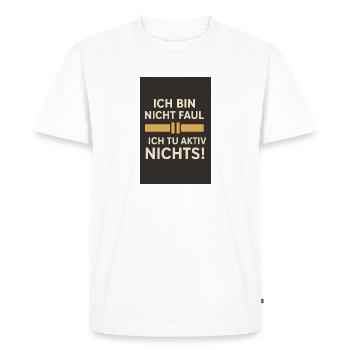 Je ne suis pas paresseux - je ne fais rien activement 01 - T-shirt Premium bio Homme - blanc - Devant - Nico (187cm)