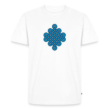 Infini noeud bouddhisme Tibet celtique sans fin - T-shirt Premium bio Homme - blanc - Devant - Nico (187cm)
