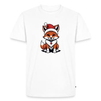 Fox Fox Santa Claus Cute Gift for Women - Men's Premium Organic T-Shirt - white - Front - Nico (187cm)