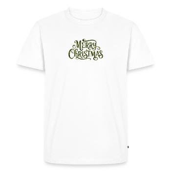 Message de Noël Vintage Vert - T-shirt Premium bio Homme - blanc - Devant - Nico (187cm)