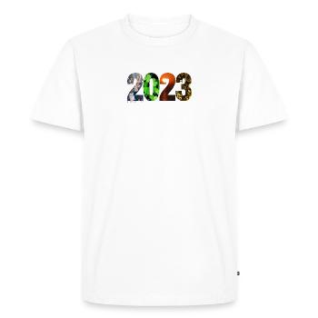 2023 Ready Set Go - Nouvelle année - Bonne année - T-shirt Premium bio Homme - blanc - Devant - Nico (187cm)