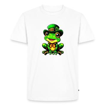 La grenouille magique de jour de Saint Patrick - T-shirt Premium bio Homme - blanc - Devant - Nico (187cm)