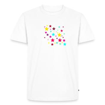 Étoiles, étoile, étoiles colorées - T-shirt Premium bio Homme - blanc - Devant - Nico (187cm)