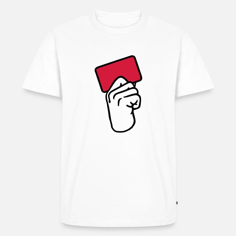 Rote Karte - Männer Premium Bio T-Shirt - Weiß