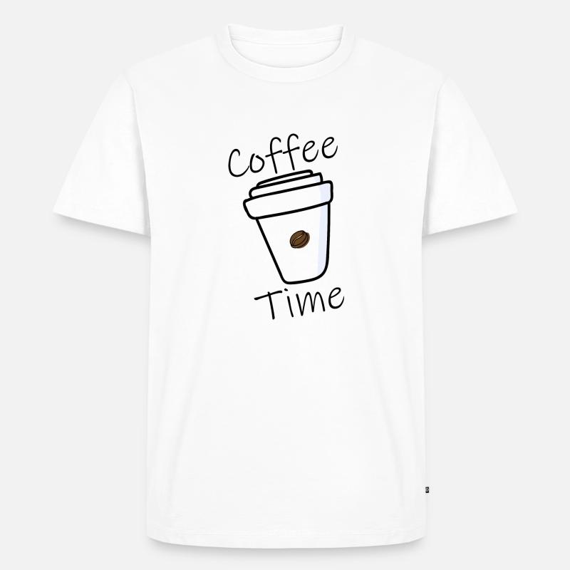 Coffee Time - Männer Premium Bio T-Shirt - Weiß