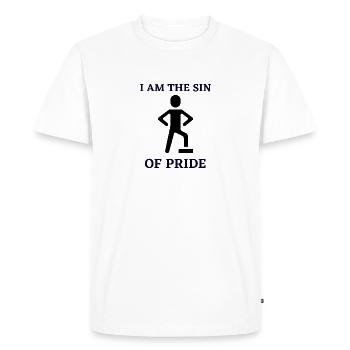 Je suis le péché d’orgueil - T-shirt Premium bio Homme - blanc - Devant - Nico (187cm)