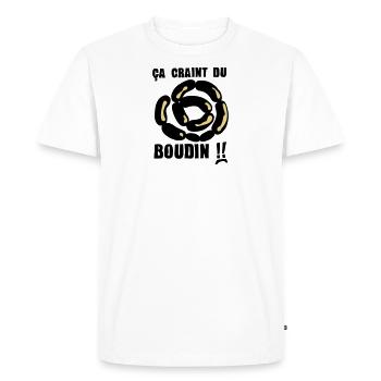 ca craint du boudin expression - T-shirt Premium bio Homme - blanc - Devant - Nico (187cm)