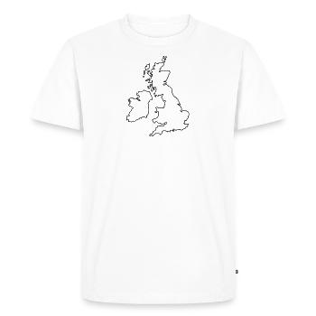 Brexit Angleterre Royaume-Uni Île Europe contour - T-shirt Premium bio Homme - blanc - Devant - Nico (187cm)