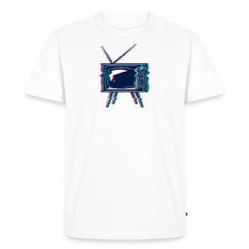 Rétro TV TV glitch - T-shirt Premium bio Homme - blanc - Devant - Nico (187cm)
