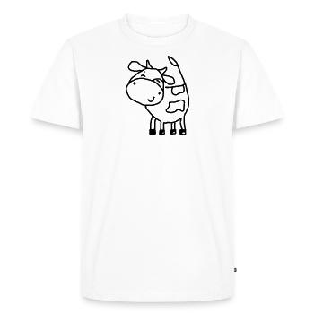 Vache - T-shirt Premium bio Homme - blanc - Devant - Nico (187cm)