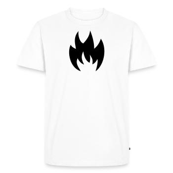 Flame Monochrome Fammen Fire Icon Graphic Pattern - Men's Premium Organic T-Shirt - white - Front - Nico (187cm)